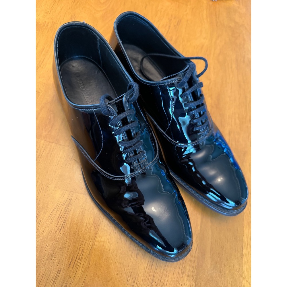 Allen Edmonds Carlyle Black Patent Leather Plain Toe Oxford Dress Shoes 9 D 5537